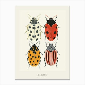 Colourful Insect Illustration Ladybug 9 Poster Canvas Print
