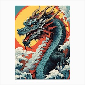 Japanese Dragon Pop Art Style (38) Canvas Print