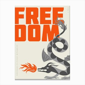 Freedom Chinese Dragon Art Print Canvas Print