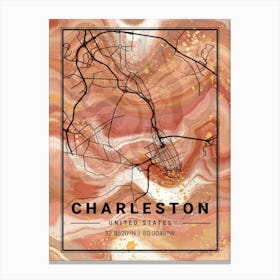 Charleston Map Canvas Print