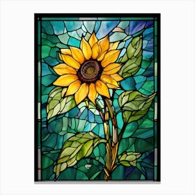 Sunflower Stained Glass 1 Canvas Print