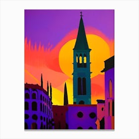 Abstract Sunrise Over Church Canvas Print