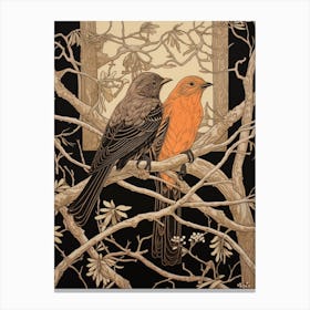 Art Nouveau Birds Poster Mockingbird Canvas Print