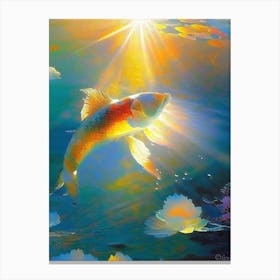 Kawarimono Hikari Koi Fish Monet Style Classic Painting Canvas Print
