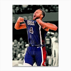 Stephen Curry Of Team United States Celebrates During The Men S Gold Medal Game Canvas Print