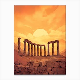 Gobekli Tepe Modern Pixel Art 2 Canvas Print