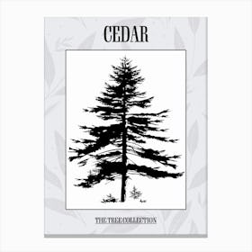 Cedar Tree Simple Geometric Nature Stencil 1 Poster Canvas Print