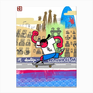 Skater Tengu Boy Canvas Print