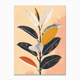 Rubber Plant Minimalist Illustration 4 Canvas Print