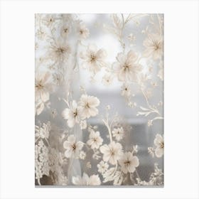 White Embroidered Lace Curtain Canvas Print