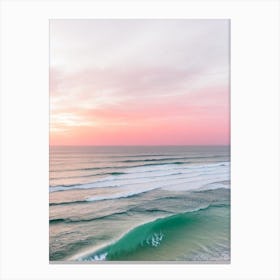 Gwithian Beach, Cornwall Pink Photography 2 Canvas Print