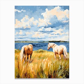 Horses Painting In Prince Edward Island, Canada 2 Canvas Print