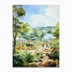 Eden Project United Kingdom Watercolour 2  Canvas Print
