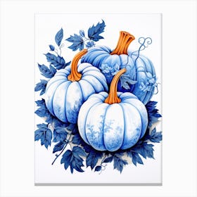 Australian Blue Pumpkin Watercolour Illustration 1 Canvas Print