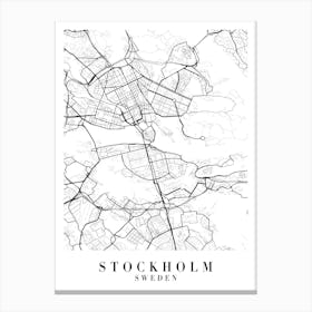 Stockholm Sweden Street Map Minimal Canvas Print