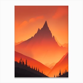 Misty Mountains Vertical Composition In Orange Tone 357 Canvas Print