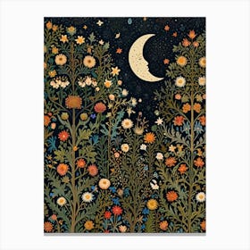 William Morris Moonlight Garden 3 Canvas Print