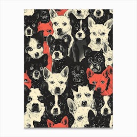 Perfectly Repeatable Artwork With Cute Dog Faces 35 Canvas Print