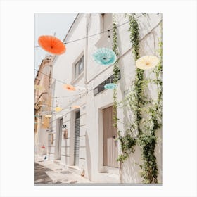 Alleyway With Umbrellas Canvas Print