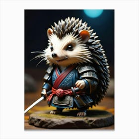 Hedgehog Samurai Canvas Print