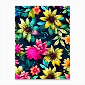 Seamless Floral Pattern 4 Canvas Print