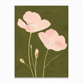 Pink & Green Buttercup 3 Canvas Print