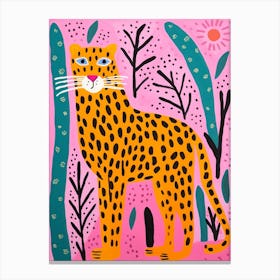 Pink Polka Dot Cheetah 8 Canvas Print