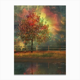 Autumn Tree By The Lake 7 Canvas Print