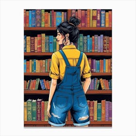 Girl In Overalls Canvas Print