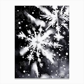 Frozen, Snowflakes, Black & White 2 Canvas Print