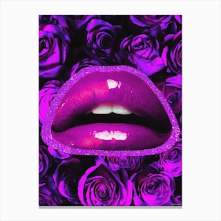 Purple Rose Kiss Purple Canvas Print
