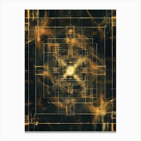 Abstract Golden Square Canvas Print