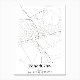 Bohodukhiv,Ukraine Minimalist Map Canvas Print