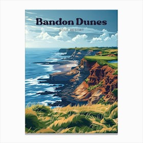 Bandon Dunes Golf Resort Oregon Digital Travel Art Leinwandbild