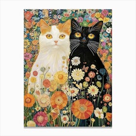 Gustav Klimt Print Cats Klimt Poster Klimt Exhibition Poster Cats Painting Flower Garden Flower Full Canvas Print