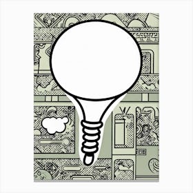 Cartoon Style White Balloon With Abstract Black Patterns Pointing Down To Suggest Growth Hand Draw 2 1 Canvas Print