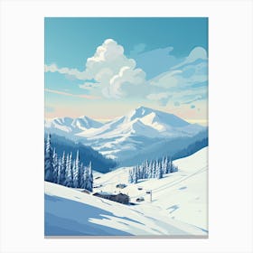 Big Sky Resort   Montana, Usa   Colorado, Usa, Ski Resort Illustration 1 Simple Style Canvas Print