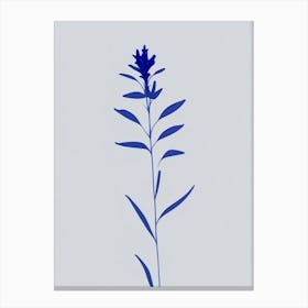 Blue Lobelia Wildflower Simplicity Canvas Print