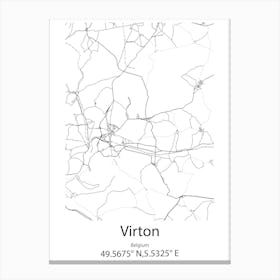 Virton,Belgium Minimalist Map Canvas Print