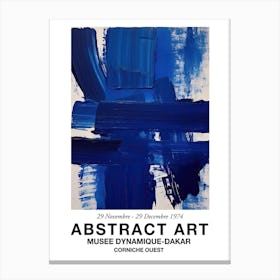 Blue Brush Strokes Abstract 5 Exhibition Poster Canvas Print