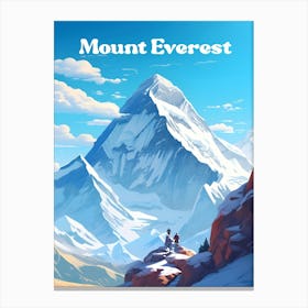 Mount Everest Snow Mountain Travel Art Illustration Canvas Print