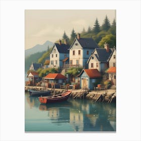 Village By The Water Canvas Print