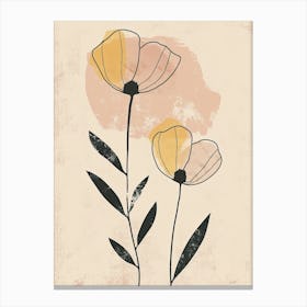 Thessaloniki Flower Market Boho Minimalist Style Canvas Print