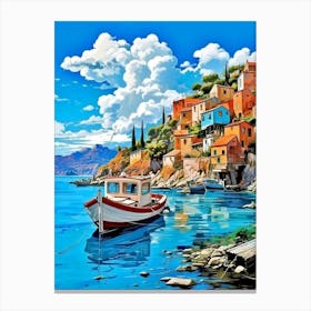 Village By The Sea Canvas Print