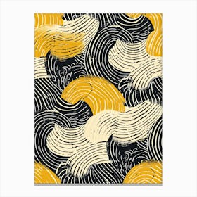 Seamless Wave Pattern, Yellow and Black Canvas Print