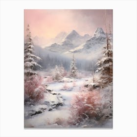 Dreamy Winter Painting Rocky Mountain National Park United States 4 Canvas Print