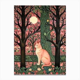 William Morris Cat In The Forest 22 Canvas Print