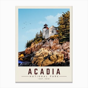 Acadia Minimalist Travel Poster Canvas Print