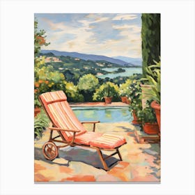 Sun Lounger By The Pool In Lucca Italy 2 Canvas Print
