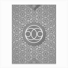 Geometric Glyph Sigil with Hex Array Pattern in Gray n.0174 Canvas Print